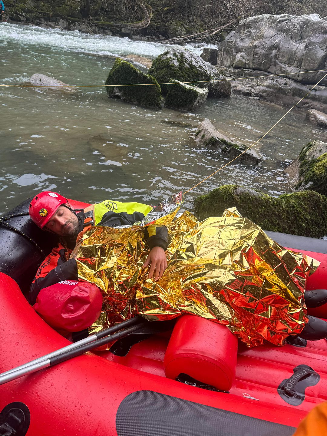 Esercitazione di soccorso fluviale delle guide